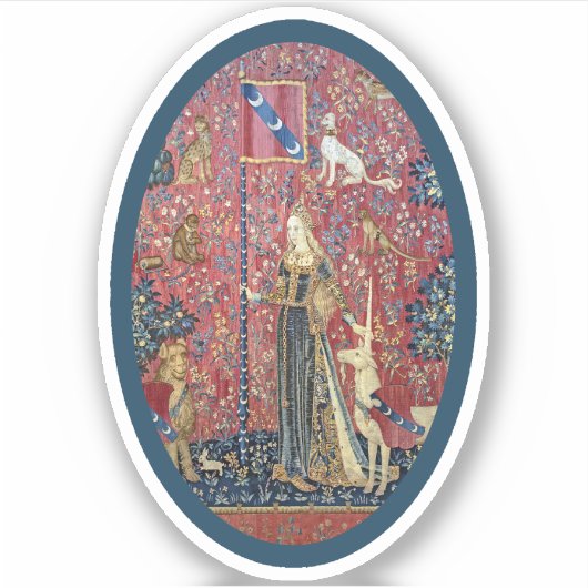 Lady en Eenhoorn (Touch) Vinyl Sticker (Voorkant)