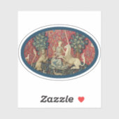 Lady en Eenhoorn (Zicht) Vinyl Sticker (Vel)