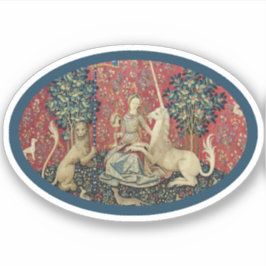 Lady en Eenhoorn (Zicht) Vinyl Sticker