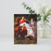 Lady en Gentleman Riding Horses Romantic Love Briefkaart (Staand voorkant)