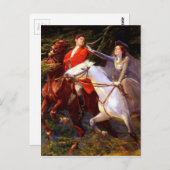 Lady en Gentleman Riding Horses Romantic Love Briefkaart (Voorkant / Achterkant)