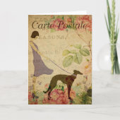 Lady en Greyhound  Frans Briefkaart (Voorkant)