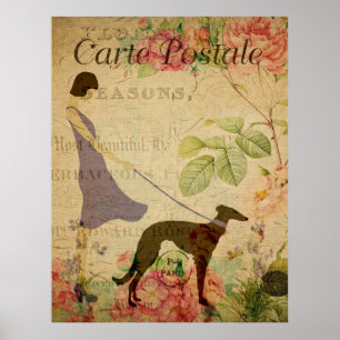 Lady en Greyhound  Poster Frans Briefkaart