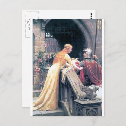 Lady en Knight castle Briefkaart (Voorkant / Achterkant)