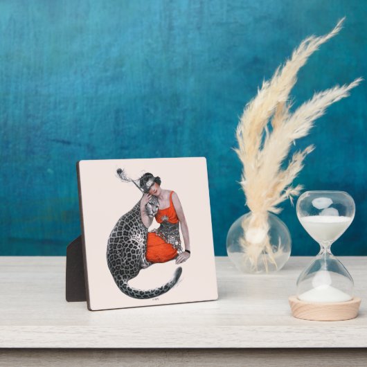 Lady en Leopard Fotoplaat (Insitu)