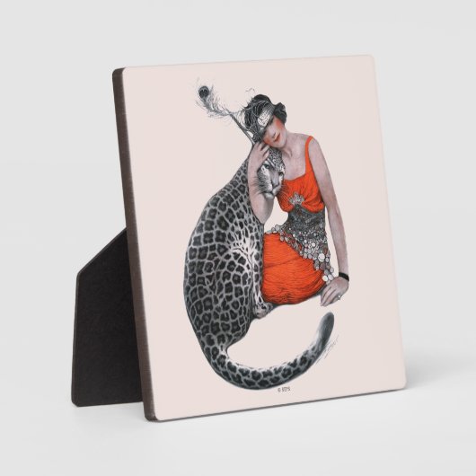 Lady en Leopard Fotoplaat (Voorkant)