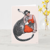 Lady en Leopard Kaart (Gele Bloem)