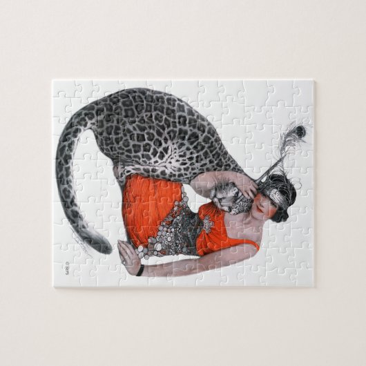 Lady en Leopard Legpuzzel (Horizontaal)