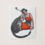 Lady en Leopard Legpuzzel (Verticaal)