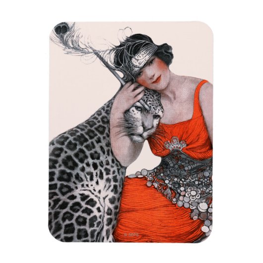 Lady en Leopard Magneet (Verticaal)