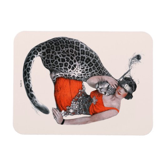 Lady en Leopard Magneet (Horizontaal)