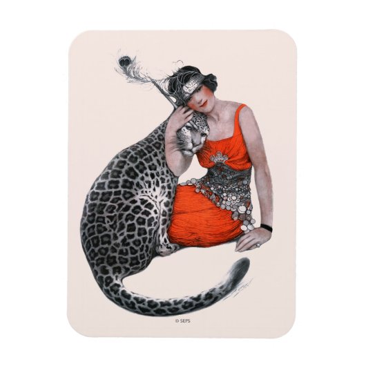 Lady en Leopard Magneet (Verticaal)
