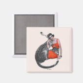 Lady en Leopard Magneet (Voorkant / Achterkant)