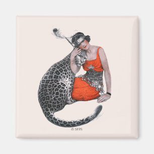 Lady en Leopard Magneet