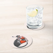 Lady en Leopard Ronde Kartonnen Onderzetter (Insitu)