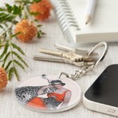 Lady en Leopard Sleutelhanger (Voorkant Rechts)