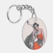 Lady en Leopard Sleutelhanger (Voorkant Links)