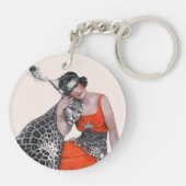 Lady en Leopard Sleutelhanger (Achterkant)