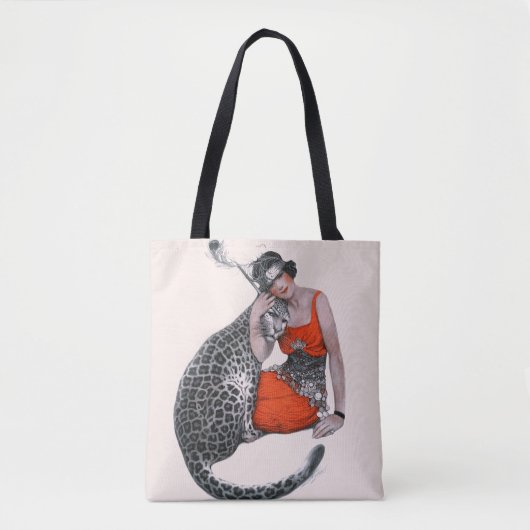 Lady en Leopard Tote Bag (Voorkant)