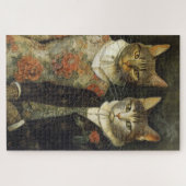 Lady en Lord Royal Regal Victoriaans kattenpuzzel Legpuzzel (Horizontaal)