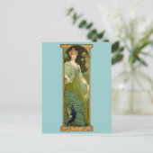 Lady en Peacock Briefkaart (Staand voorkant)