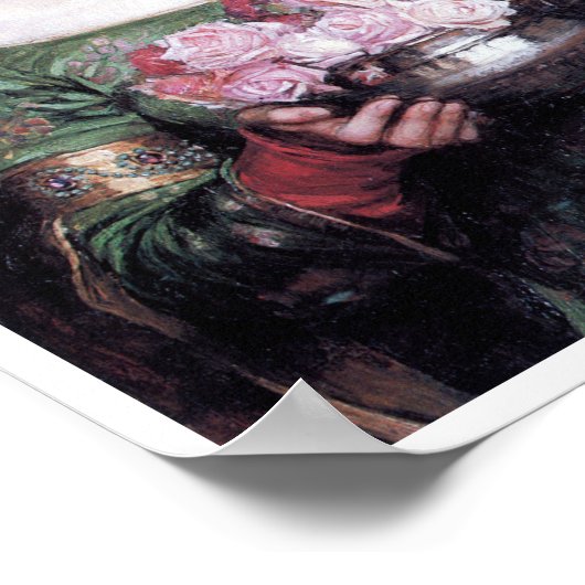 Lady en Roos, John William Waterhouse Poster (Hoek)