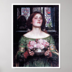 Lady en Roos, John William Waterhouse Poster