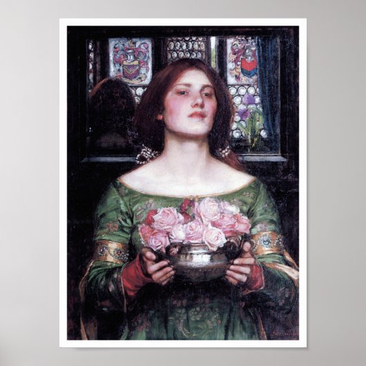 Lady en Roos, John William Waterhouse Poster (Voorkant)