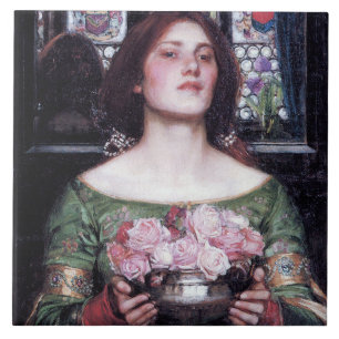 Lady en Roos, John William Waterhouse Tegeltje