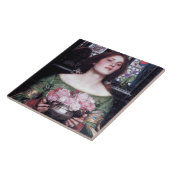 Lady en Roos, John William Waterhouse Tegeltje (Zijkant)