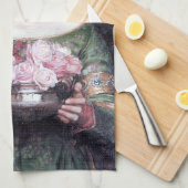 Lady en Roos, John William Waterhouse Theedoek (Quarter Fold)