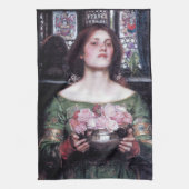Lady en Roos, John William Waterhouse Theedoek (Verticaal)