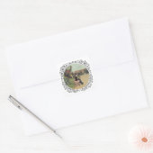 Lady en Scottie in het park Vierkante Sticker (Envelop)