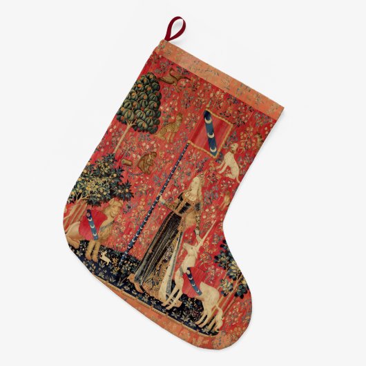 LADY EN UNICORN Fantasy Flowers, Animals Grote Kerstsok (Voorkant (Hangend))