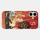 LADY EN UNICORN Fantasy Flowers, Animals Monogram Case-Mate iPhone Case (Achterkant (horizontaal))
