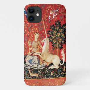 LADY EN UNICORN Fantasy Flowers, Animals Monogram iPhone 11 Hoesje