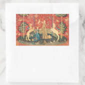 LADY EN UNICORN Fantasy Flowers, Animals Rechthoekige Sticker (Tas)