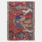 Lady en Unicorn Medieval Tapestry Desire Deken (Voorkant Verticaal)