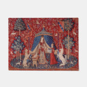 Lady en Unicorn Medieval Tapestry Desire Deurmat (Voorkant)