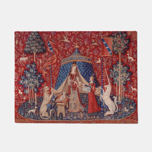 Lady en Unicorn Medieval Tapestry Desire Deurmat (Voorkant)