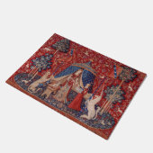 Lady en Unicorn Medieval Tapestry Desire Deurmat (Schuin)