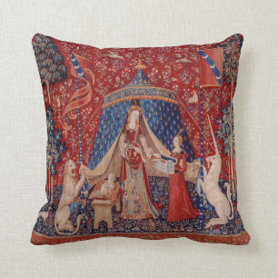 Lady en Unicorn Medieval Tapestry Desire Kussen