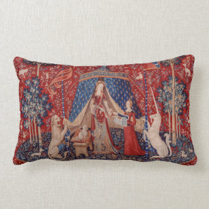 Lady en Unicorn Medieval Tapestry Desire Kussen