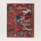 Lady en Unicorn Medieval Tapestry Desire Legpuzzel (Verticaal)