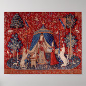 Lady en Unicorn Medieval Tapestry Desire Poster (Voorkant)