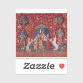 Lady en Unicorn Medieval Tapestry Desire Sticker (Vel)