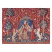 Lady en Unicorn Medieval Tapestry Desire Tafelkleed (Voorkant (Horizontaal))
