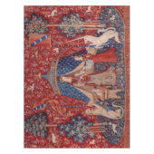 Lady en Unicorn Medieval Tapestry Desire Tafelkleed (Voorkant)