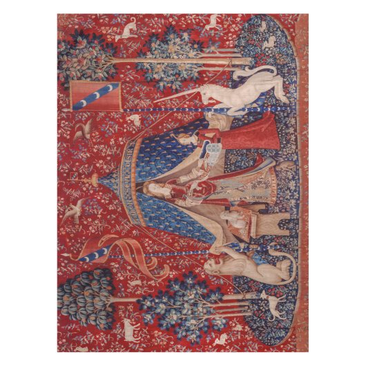 Lady en Unicorn Medieval Tapestry Desire Tafelkleed (Voorkant)
