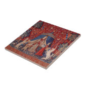 Lady en Unicorn Medieval Tapestry Desire Tegeltje (Zijkant)